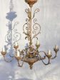 6-light Italian chandelier with leaf decorations 31½  on Sale