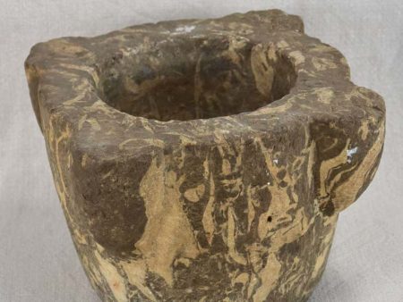 18th Century French marble mortar - brown and cream 11  Supply