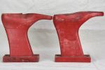 Antique French wooden boot molds - red Cheap