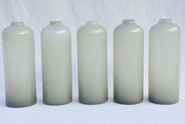 Collection of 10 Murano glass vases - opaque pale gray Online Sale