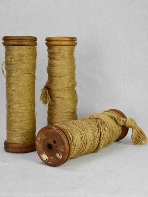 Collection of three large antique French bobbins 12½  For Discount