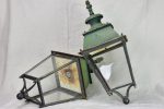 Pair of very large antique French lanterns with black and green patina Cheap