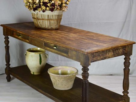 Antique French oak drapery table 70¾  x  27½  For Cheap