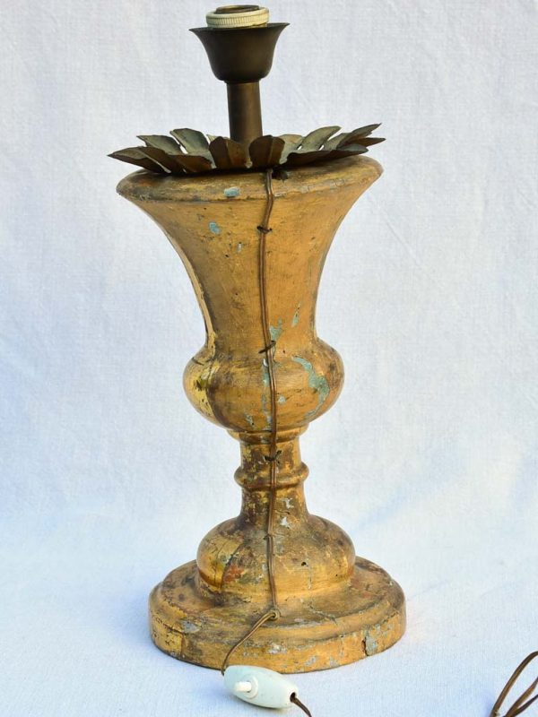 Empire style gilded Church candlestick lamp Discount