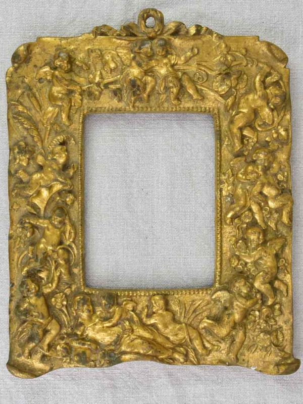 Antique French photo frame - gold with cherubs Discount