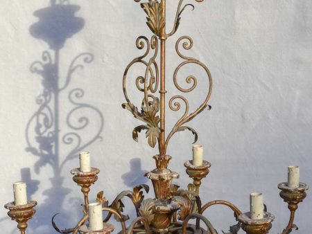 6-light Italian chandelier with leaf decorations 31½  on Sale