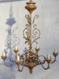 6-light Italian chandelier with leaf decorations 31½  on Sale