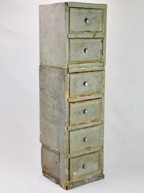 Set of rustic French drawers from a workshop with taupe patina 35¾  Sale