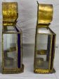 Two antique gold, red and blue wall lanterns 18½ Sale