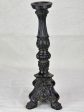 Antique candlestick with black paint finish 15¼  For Cheap