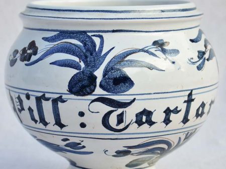 Antique Italian apothecary jar - blue and white 6¼  on Sale