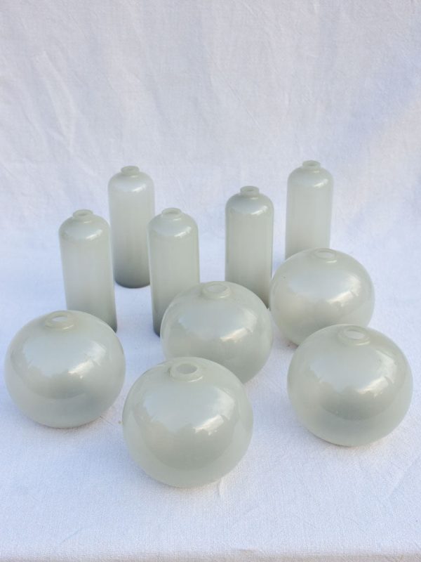 Collection of 10 Murano glass vases - opaque pale gray Online Sale