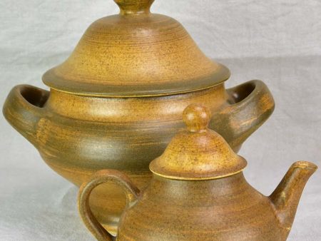 Mid century earthenware tureen and teapot Sale