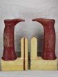 Large antique French wooden boot molds - red Sale