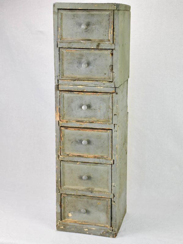 Set of rustic French drawers from a workshop with taupe patina 35¾  Sale