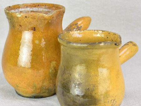 Two small antique French sauce pitchers with side handles Online Hot Sale