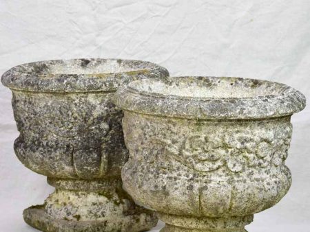 Pair of vintage French planters - reconstituted stone 15  Discount