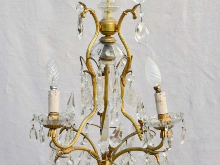 Mid-century Italian demi-crystal chandelier with 4 lights 25½  For Sale