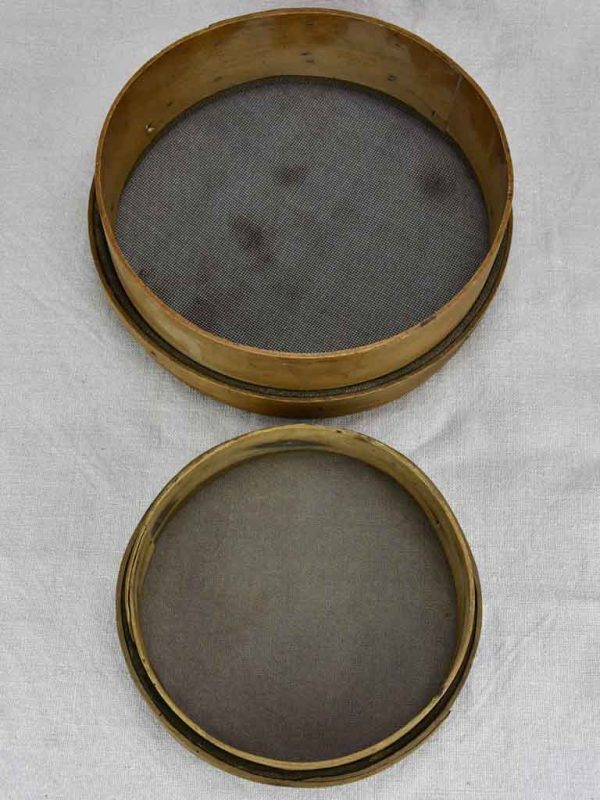 Two antique  French flour sieves For Cheap