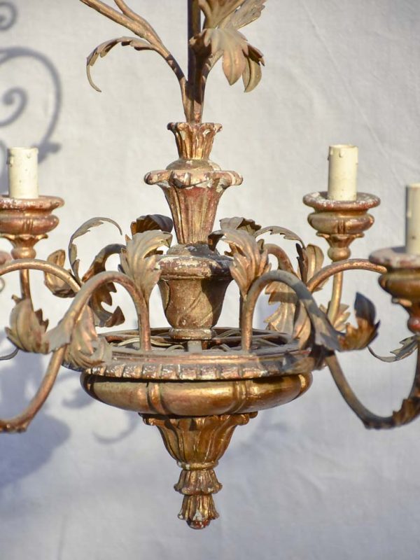 6-light Italian chandelier with leaf decorations 31½  on Sale