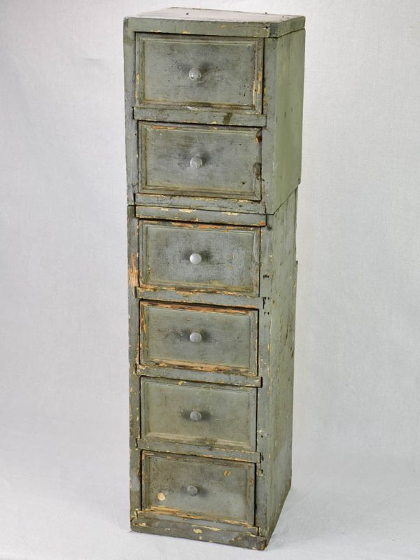 Set of rustic French drawers from a workshop with taupe patina 35¾  Sale