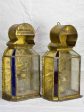 Two antique gold, red and blue wall lanterns 18½ Sale