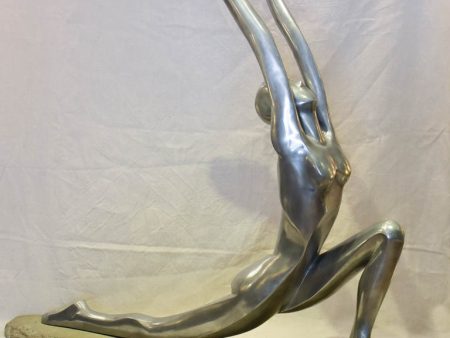 Large vintage resin sculpture of a woman practicing yoga Cheap