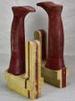 Large antique French wooden boot molds - red Sale