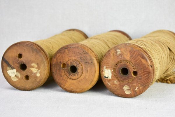 Collection of three large antique French bobbins 12½  For Discount