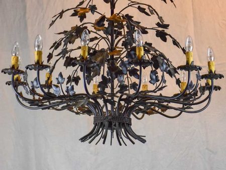 Very large 12-light chandelier - black ivy Online now