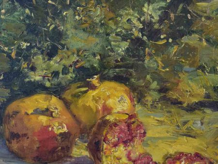 19th Century French still life painting - pomegranates, Ernest Honnorat 30 ¼   x 25 ½   Online Hot Sale