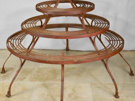 Rare round Arras plant stand with original patina and hoof feet 63¾  Sale