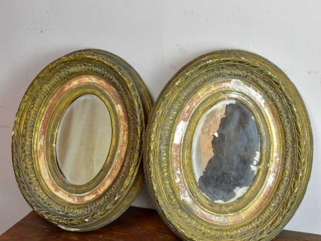 Pair of oval Louis XVI mirrors 19¼  x 15¾  on Sale