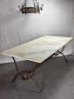 Very large 18th Century rectangular marble table with pretty iron base 74  x 35½  Discount