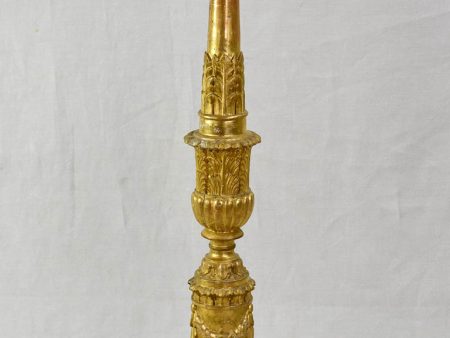 Large 19th century gilt wood candlestick 34¼  on Sale