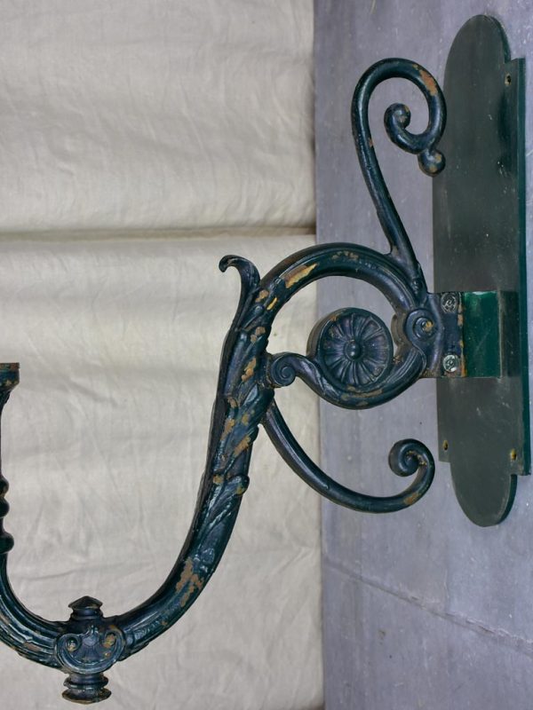 Pair of antique French outdoor wall sconces - cast iron Online Hot Sale