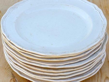 10 antique French ironstone plates Online