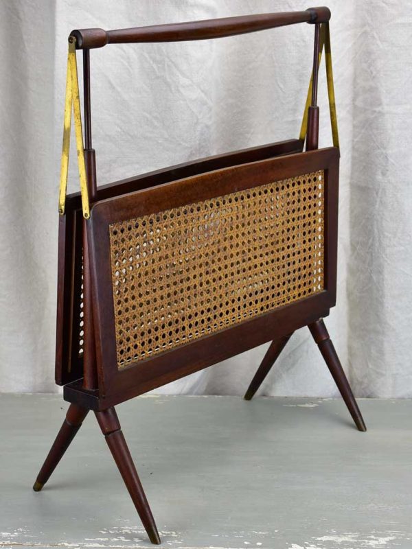 Magazine stand, cane & mahogany, French, (1930-40s) Online now