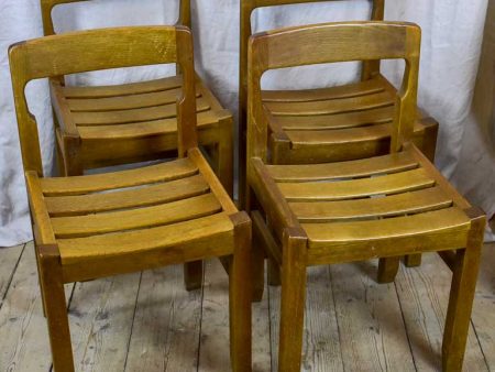 Four 1960 s French oak dining chairs - Guillerme & Chambron on Sale