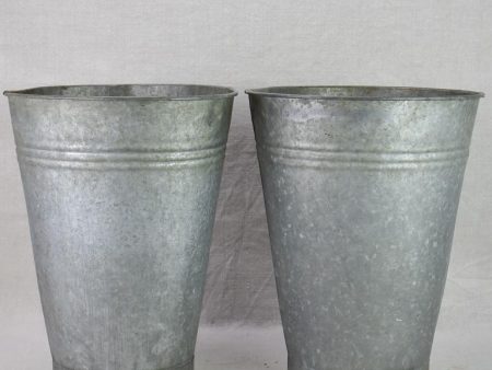 Two vintage zinc florist vases - large & watertight 14¼  For Discount