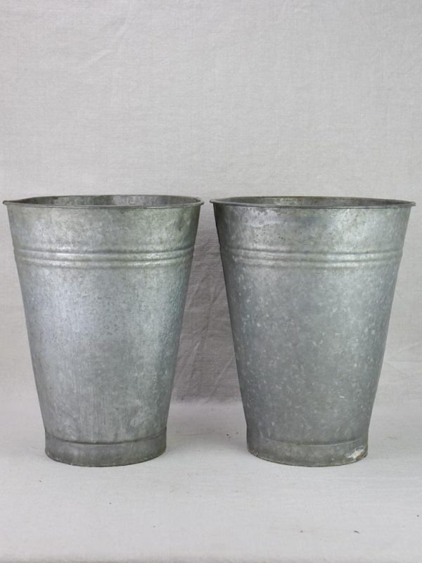 Two vintage zinc florist vases - large & watertight 14¼  For Discount