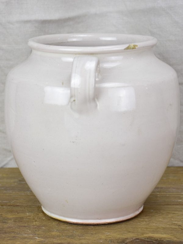 Antique French pot - white 8¾  Fashion