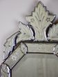 Octangonal antique Venetian mirror with crest 27½  x 14½  Hot on Sale