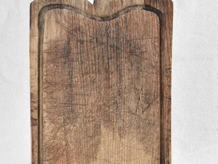 Rustic antique French cutting board with jus basin 17  x 8¾  Fashion