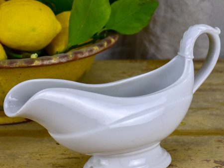 Antique French stoneware gravy boat - white Online