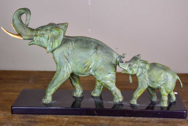 1930 s French statue of elephants marching Supply