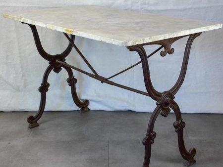 Late nineteenth century French marble presentation table with cast iron base 23¾  x  40½  Discount