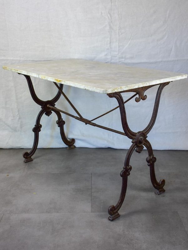 Late nineteenth century French marble presentation table with cast iron base 23¾  x  40½  Discount