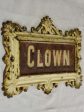 RESERVED JS  Clown  antique French horse stable nameplate on Sale