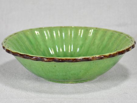 Antique French bowl from Dieulefit with green glaze 9  Supply